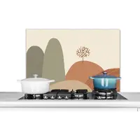 KitchenYeah Spatscherm keuken 80x55 cm - Kookplaat achterwand Pastel - Bergen - Landschap - Abstract - Muurbeschermer - Spatwand fornuis - Hoogwaardig aluminium