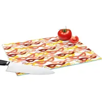KitchenYeah Glazen Snijplank - 39x28 - Masker - Patronen - Carnaval - Snijplanken Glas