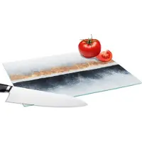 KitchenYeah Glazen Snijplank - 28x20 - Goud - Abstract - Design - Snijplanken Glas