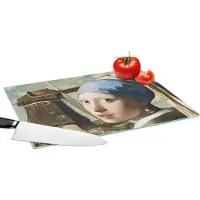 KitchenYeah Glazen Snijplank - 39x28 - Meisje met de parel - Molen - Vermeer - Snijplanken Glas