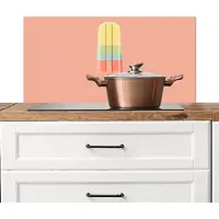 KitchenYeah Spatscherm keuken 90x45 cm - Kookplaat achterwand Waterijsje - Pasteltinten - Minimalistisch - Muurbeschermer - Spatwand fornuis - Hoogwaardig aluminium