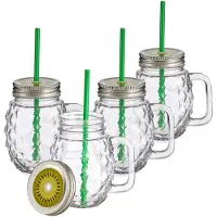 MamboCat Set van 4 Vivalto Sole mokken met rietje groen 485ml