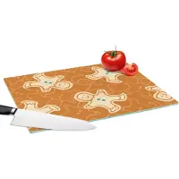 KitchenYeah Glazen Snijplank - 39x28 - Patronen - Gingerbread - Koekjes - Snijplanken Glas
