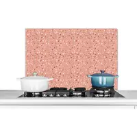 KitchenYeah Spatscherm keuken 80x55 cm - Kookplaat achterwand Patroon - Terazzo - Structuur - Muurbeschermer - Spatwand fornuis - Hoogwaardig aluminium