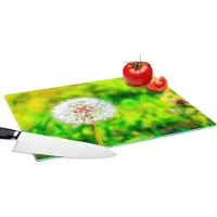 KitchenYeah Glazen Snijplank - 39x28 - Paardenbloem - Grasveld - Bloem - Snijplanken Glas