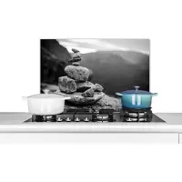 KitchenYeah Spatscherm keuken 60x40 cm - Kookplaat achterwand Balancerende stenen in Noorwegen - Muurbeschermer - Spatwand fornuis - Hoogwaardig aluminium