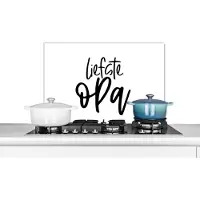KitchenYeah Spatscherm keuken 60x40 cm - Kookplaat achterwand Spreuken - Liefste opa - Quotes - Opa - Muurbeschermer - Spatwand fornuis - Hoogwaardig aluminium