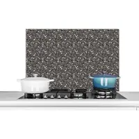 KitchenYeah Spatscherm keuken 80x55 cm - Kookplaat achterwand Structuur - Patroon - Terazzo - Muurbeschermer - Spatwand fornuis - Hoogwaardig aluminium