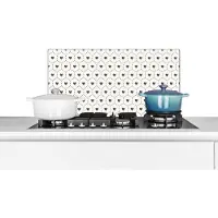 KitchenYeah Spatscherm - Achterwand keuken- Design - Hart - Stippen - Zwart - Keuken - 60x30 cm - Spatwand