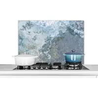 KitchenYeah Spatscherm keuken 90x60 cm - Kookplaat achterwand Steen - Roest print - Vintage - Muurbeschermer - Spatwand fornuis - Hoogwaardig aluminium