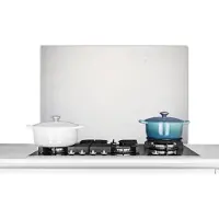 KitchenYeah Spatscherm keuken 80x55 cm - Kookplaat achterwand Beton - Wit - Muurbeschermer - Spatwand fornuis - Hoogwaardig aluminium