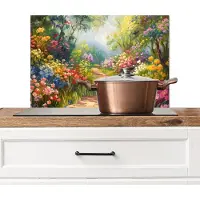 KitchenYeah Spatscherm keuken 70x50 cm - Kookplaat achterwand Natuur - Landschap - Kleurrijk - Muurbeschermer - Spatwand fornuis - Hoogwaardig aluminium