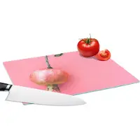 KitchenYeah Glazen Snijplank - 28x20 - Planten - Zomer - Roze - Snijplanken Glas