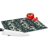 KitchenYeah Glazen Snijplank - 28x20 - Dierenprint - Schubben - Abstract - Snijplanken Glas