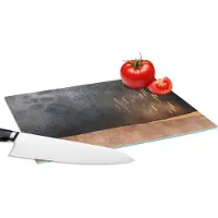 KitchenYeah Glazen Snijplank - 28x20 - Abstract - Goud - Design - Snijplanken Glas