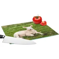 KitchenYeah Glazen Snijplank - 28x20 - Schaap - Dieren - Lam - Snijplanken Glas