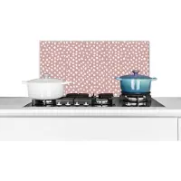 KitchenYeah - Spatscherm keuken - Roze - Wit - Stippen - Patroon - Design - Keuken - Spatwand - Achterwand - Spatscherm - 70x30 cm
