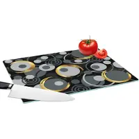 KitchenYeah Glazen Snijplank - 39x28 - Goud - Cirkel - Patronen - Snijplanken Glas