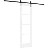 vidaXL Schuifdeur ORKDAL Wit 61 x 198,5 cm Massief grenenhout en glas