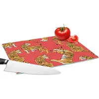 KitchenYeah Glazen Snijplank - 28x20 - Tiger - Jungle - Patronen - Snijplanken Glas