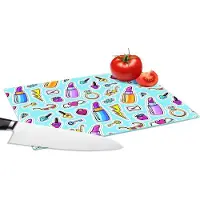 KitchenYeah Glazen Snijplank - 28x20 - Design - Sticker - Make Up - Ringen - Snijplanken Glas