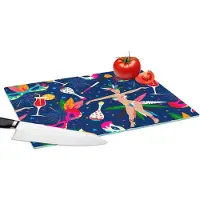 KitchenYeah Glazen Snijplank - 39x28 - Carnaval - Brazilië - Patronen - Snijplanken Glas