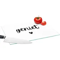 KitchenYeah Glazen Snijplank - 39x28 - Geniet - Quotes - Spreuken - Snijplanken Glas