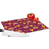 KitchenYeah Glazen Snijplank - 28x20 - Egel - Paddenstoel - Patronen - Snijplanken Glas