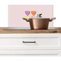 KitchenYeah Spatscherm keuken 70x30 cm - Kookplaat achterwand Hartjes - Pastel - Liefde - Moeder - Muurbeschermer - Spatwand fornuis - Hoogwaardig aluminium