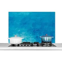 KitchenYeah Spatscherm keuken 100x65 cm - Kookplaat achterwand Verf - Muur - Blauw - Muurbeschermer - Spatwand fornuis - Hoogwaardig aluminium