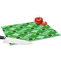 KitchenYeah Glazen Snijplank - 39x28 - Brazilië - Voetbal - Patronen - Snijplanken Glas
