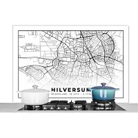 KitchenYeah Spatscherm keuken 120x80 cm - Kookplaat achterwand Kaart - Nederland - Hilversum - Muurbeschermer - Spatwand fornuis - Hoogwaardig aluminium