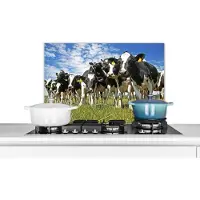 KitchenYeah - Spatscherm keuken - Koeien - Koe - Dieren - Natuur - Weiland - Muurbeschermer - 60x40 cm - Spatwand - Spatscherm koe - Achterwand keuken