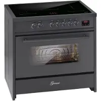 Gurari inductiekookplaat met elektrische oven E 913 BL 90 cm inductiekookplaat, Range Coocker met 5 inductiezones (2 flexzones) allemaal met booster, inductiekookplaat in zwart