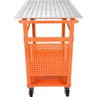 Sans marque Mobiele wertktafel op wieltjes - Laswerkbank - Koolstofstalen Werkbank - 91.4x61cm - 272kg Gatentafel 216