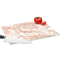 KitchenYeah Glazen Snijplank - 39x28 - Marmer - Rosé - Wit - Luxe - Snijplanken Glas