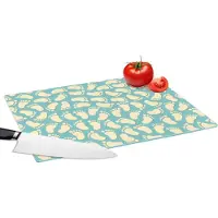 KitchenYeah Glazen Snijplank - 39x28 - Patronen - Voet - Blauw - Jongens - Kinderen - Kids - Jongetje - Snijplanken Glas