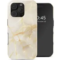 Selencia Vivid Backcover voor de Apple iPhone 16 Pro - Golden Beige Marble
