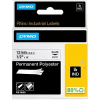 Dymo Tape 18483 (S0718210) Zwart op wit (12 mm)