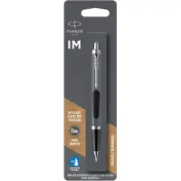 Parker IM balpen | Zwart lak met chromen afwerking | medium punt blauwe inkt
