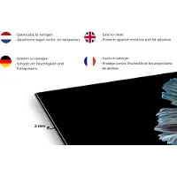 KitchenYeah Spatscherm keuken 120x80 cm - Kookplaat achterwand Vis - Staart - Zwart - Muurbeschermer - Spatwand fornuis - Hoogwaardig aluminium