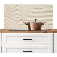 KitchenYeah Spatscherm keuken 100x50 cm - Kookplaat achterwand Patroon - Abstract - Wit - Muurbeschermer - Spatwand fornuis - Hoogwaardig aluminium