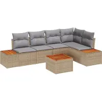 vidaXL Tuinbank Set 5 st 5-Aantal zitplaatsen beige en lichtgrijs