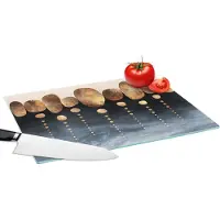 KitchenYeah Glazen Snijplank - 39x28 - Goud - Abstract - Luxe - Snijplanken Glas