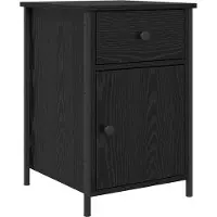 vidaXL Nachtkastje Zwart Eiken 40 x 42 x 60 cm Bewerkt hout