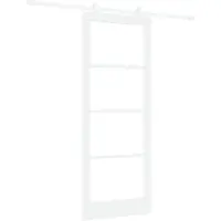 vidaXL Schuifdeur ORKDAL Wit 83 x 211 cm Massief grenenhout en glas