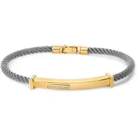 Bouman Goud Collectie Bouman collectie kabel armband met 18k goud 19cm bc-001whiy-19