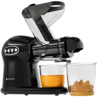 Kitchenbrothers Slowjuicer XL - Juicer - Groenten en Fruitpers - 43 mm en 70 mm invoer - 500 ml - Zwart