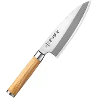 Xinzuo Deba mes 18cm (SO Series) - Klassiek Japanse stijl fileermes / uitbeenmes - Enkelzijdig geslepen (rechtshandig) - Handvat van Olijfhout - Ideaal het fileren van vis