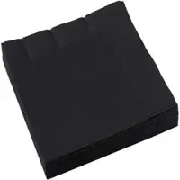Amscan 40 Zwarte Servetten - 33 x 33 cm - 3-Laags -